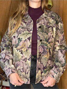 Vintage 1980s/90s Coldwater Creek Leaf Jacket | Petite Medium